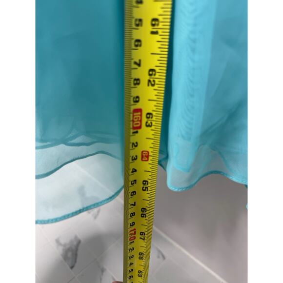 Turquoise Sequin Mermaid Evening Gown Sleeveless Prom Pageant Dress Size 4 - Picture 4 of 7